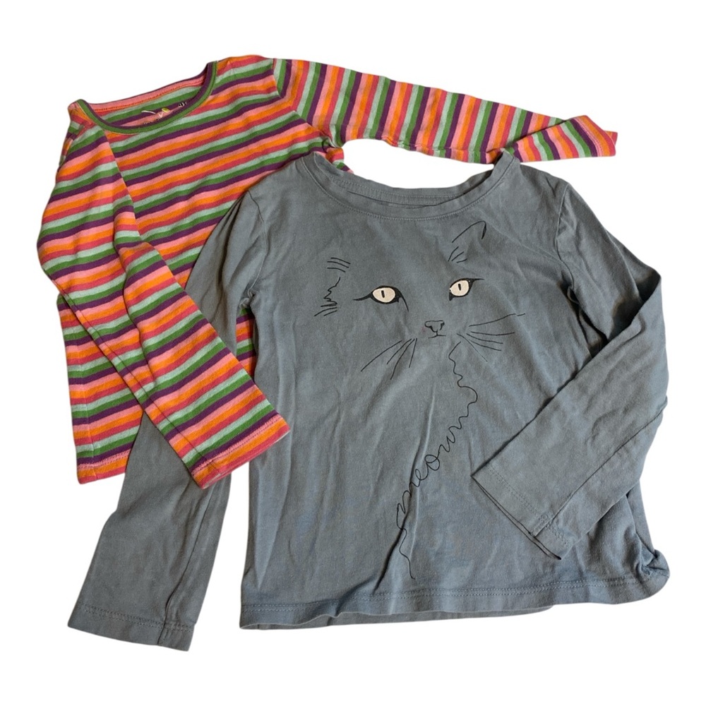 Kids Multicolor Striped and Gap Gray Shirts XS 4-5